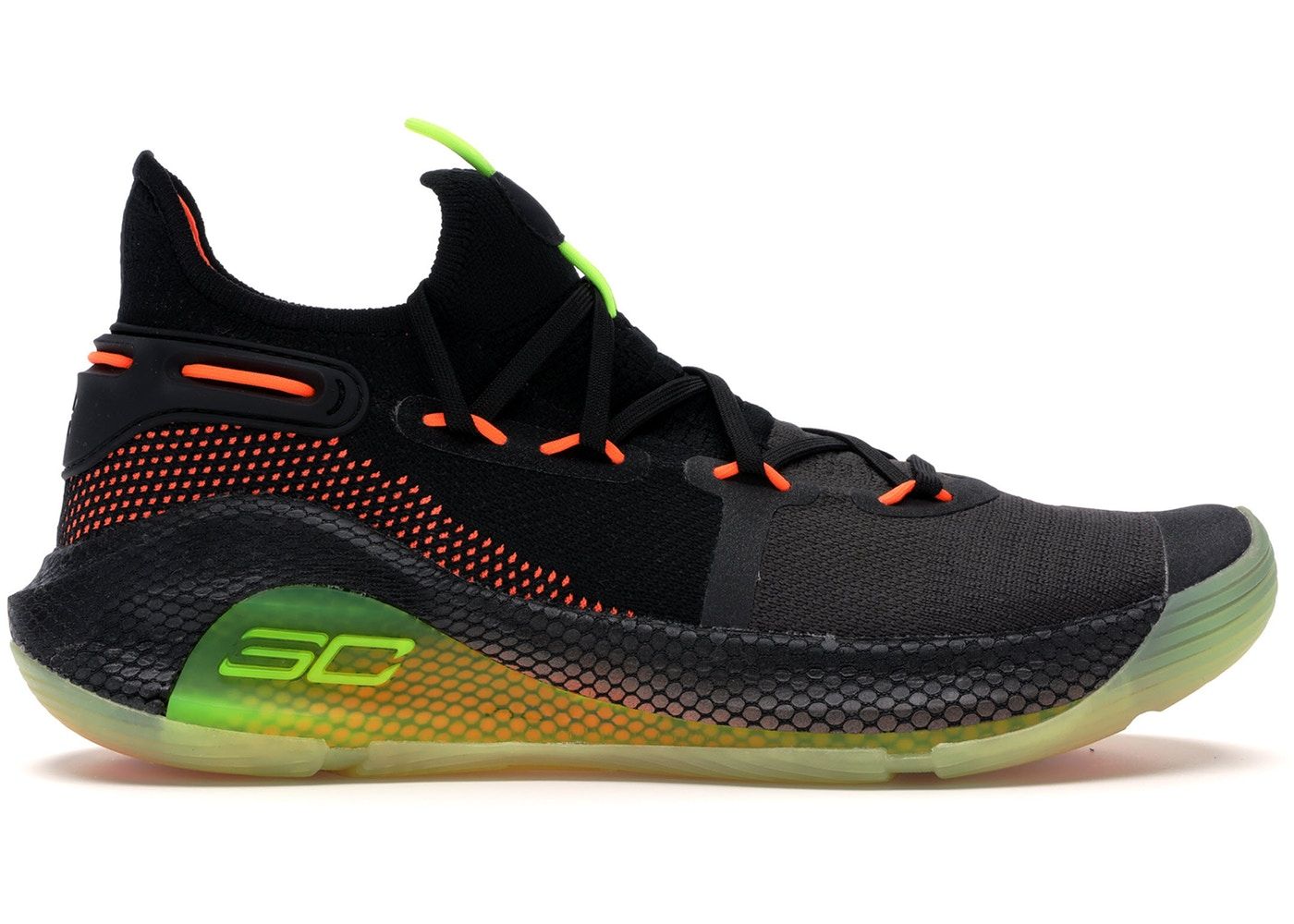 Under Armour Curry 6 Black Green Orange